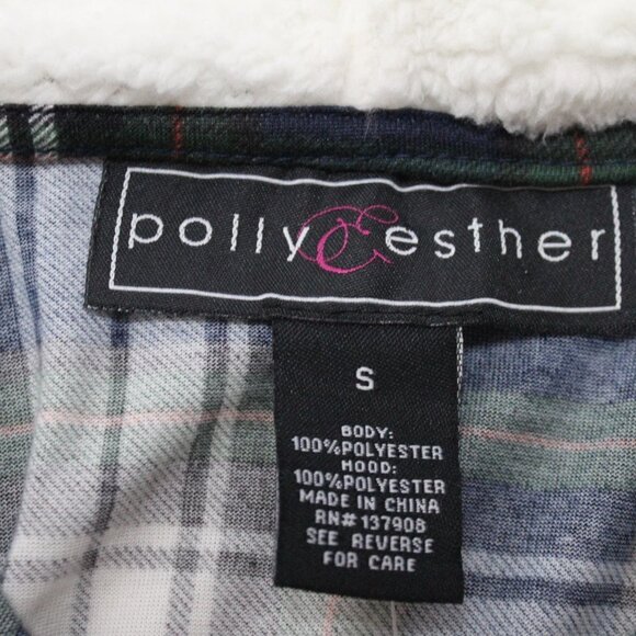 NWT Polly & Esther Juniors’ Plaid Faux Fur-Hoodie - Picture 11 of 14